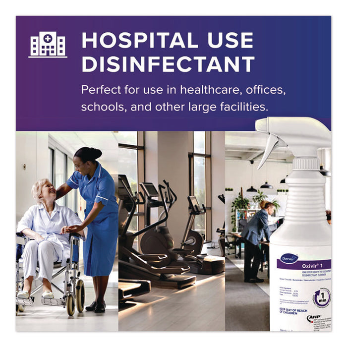 Oxivir TB One-Step Disinfectant Cleaner, Unscented, 32 oz Bottle, 12/Carton