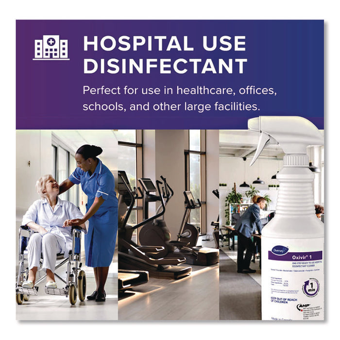 Oxivir TB One-Step Disinfectant Cleaner, Liquid, 32 oz Bottle with Flip-Top Cap