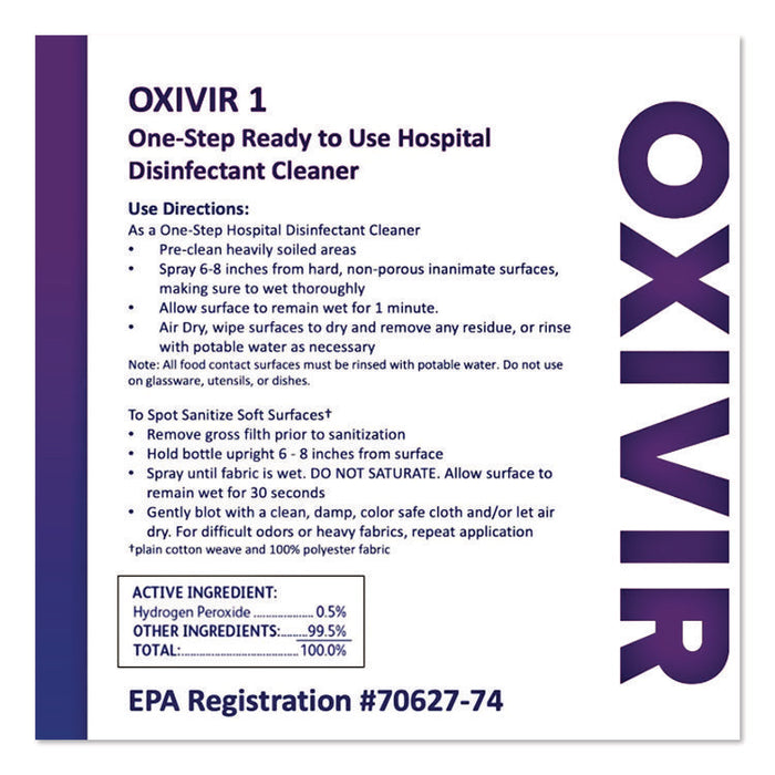 Oxivir 1 Wipes, 1-Ply, 11 x 12, 160/Canister, 4 Canisters/Carton
