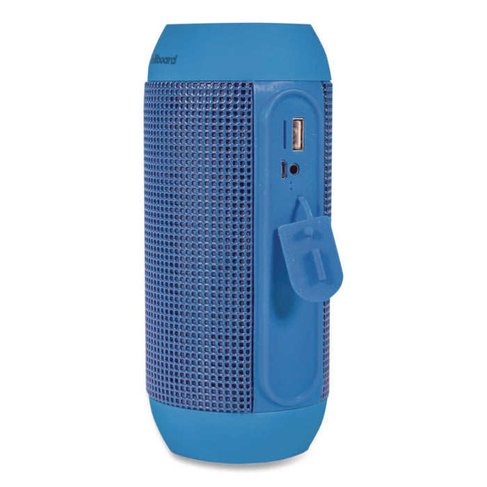 Water-Resistant Bluetooth Speaker, 3.5 mm Aux In/Bluetooth/Micro USB/SD/TF Memory Card, Blue