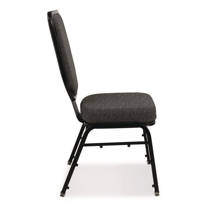 Flex-Back Banquet Chair, Supports Up to 500 lbs, 18.6" Seat Height, Morticia Onyx Seat/Back, Black Base, 2/Pack