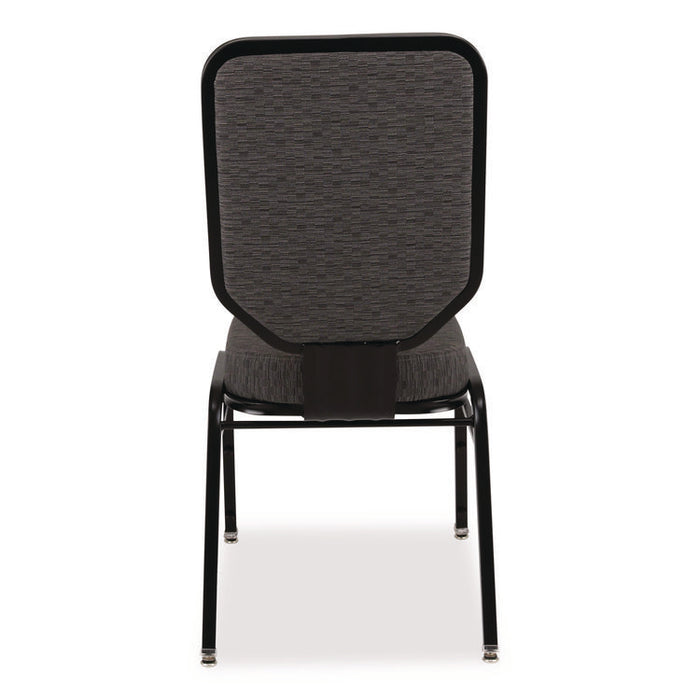 Flex-Back Banquet Chair, Supports Up to 500 lbs, 18.6" Seat Height, Morticia Onyx Seat/Back, Black Base, 2/Pack