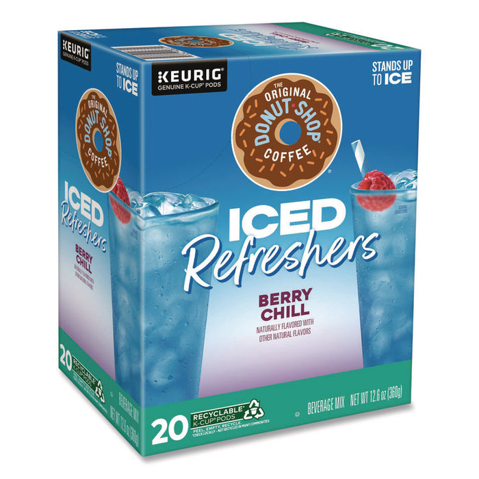 ICED Refreshers K-Cup Pods, Berry Chill, 20/Box, 4 Boxes/Carton