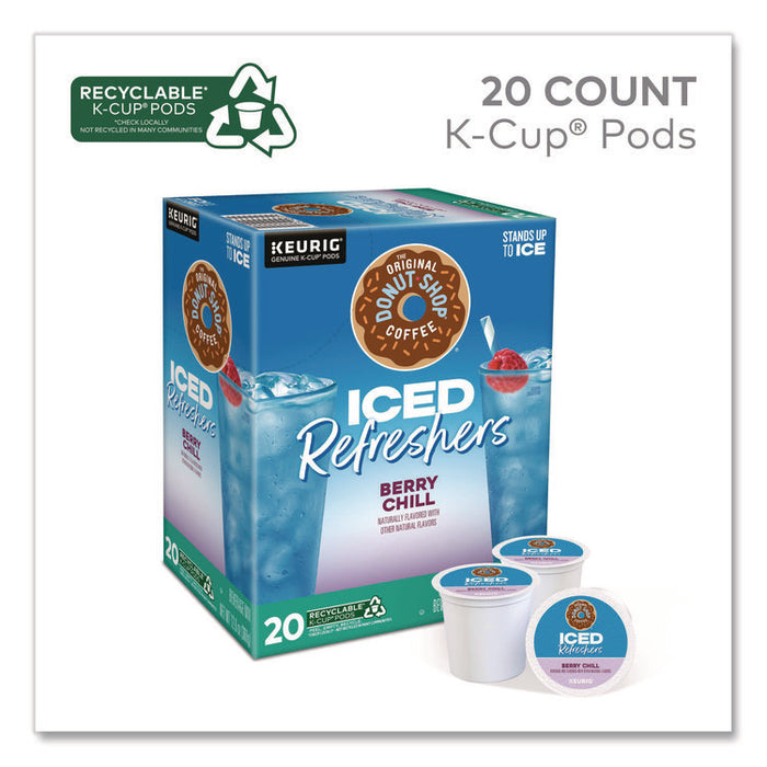 ICED Refreshers K-Cup Pods, Berry Chill, 20/Box, 4 Boxes/Carton