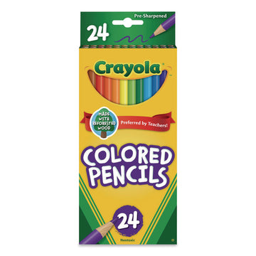 Long-Length Colored Pencil Set, 3.3 mm, 2B, Assorted Lead and Barrel Colors, 24/Pack