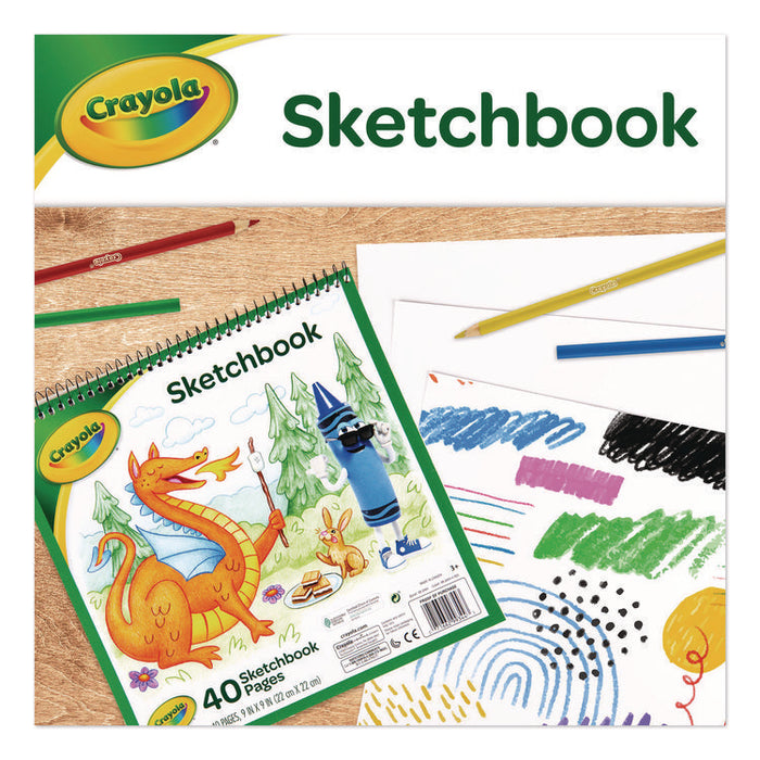 Wirebound Sketchbook, Animal Animations Gold/Green Cover, Unruled, (40) White 9 x 9 Sheets