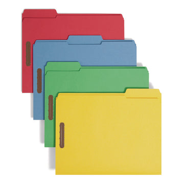 Top Tab Colored Fastener Folders, 1/3-Cut Tab: Assorted, Expands 0.75", 2 Fasteners, Letter Size, Assorted, 50/Box