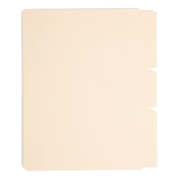Self-Adhesive Folder Dividers for Top/End Tab Folders, Punched for Two-Prong Fasteners, Letter Size, Manila, 100/Box