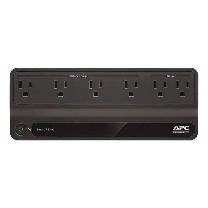 BN450M Back-UPS 450 VA Battery Backup System, 6 Outlets, 450 VA, 180 J