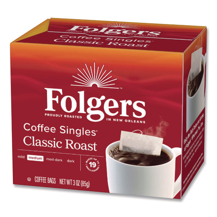 Coffee Singles, Classic Roast, 0.16 oz Single-Serve Bag, 19/Pack