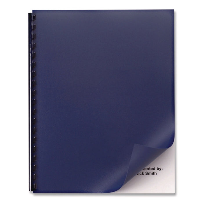 Solids Presentation Covers for Binding Systems, Plastic, Round Corners, 11 x 8.75, Navy, 25/Pack