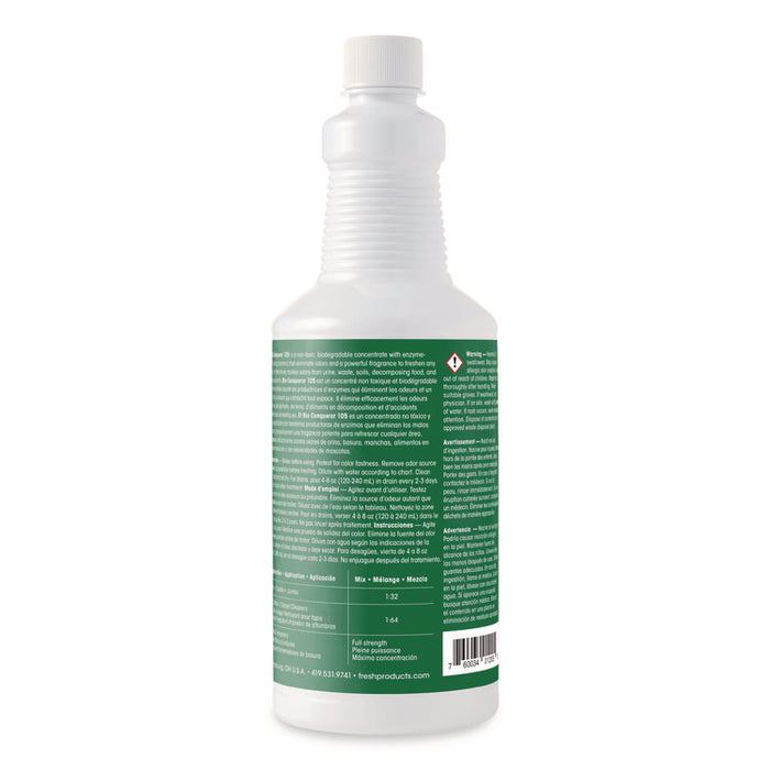 Bio Conqueror 105 Enzymatic Odor Counteractant Concentrate, Fabulous, 32 oz Bottles, 12/Carton