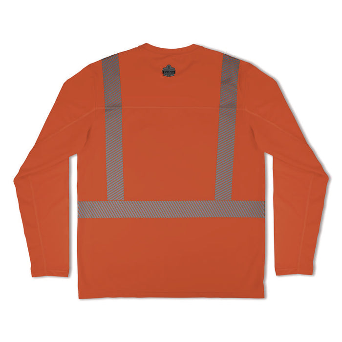 Chill-Its 6688 Type R Class 2 Cooling Hi-Vis Sun Shirt with UV Protection, Large, Orange