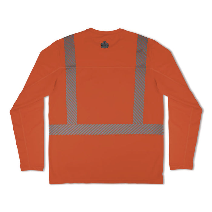 Chill-Its 6688 Type R Class 2 Cooling Hi-Vis Sun Shirt with UV Protection, X-Large, Orange