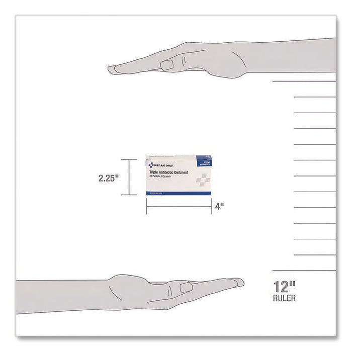 Triple Antibiotic Ointment, 0.03 oz Packet, 25/Box