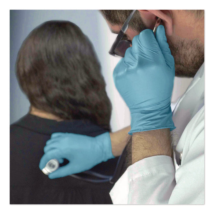 Nitrile Exam Gloves, Powder-Free, Medium, 3 mil Thick, 9.5" Long, Light Blue, 100/Box
