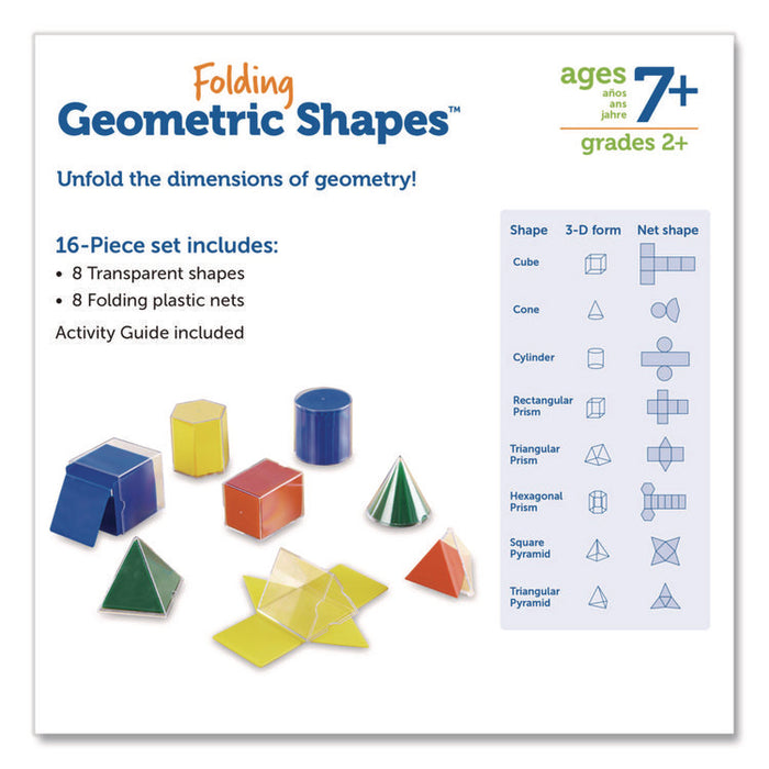 Folding Geometric Shapes, Grades 2 to 6, 16 Pieces