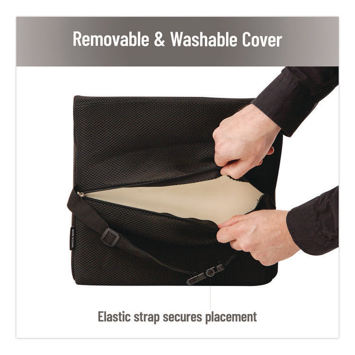 Memory Foam Ergonomic Lumbar Support Chair Cushion, 4 x 13.5 x 12.25, Black