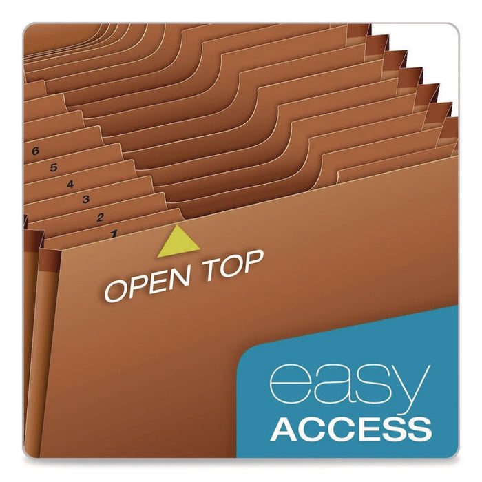Heavy-Duty Expanding File, 12 Sections, 1/3-Cut Tabs, Legal Size, Redrope