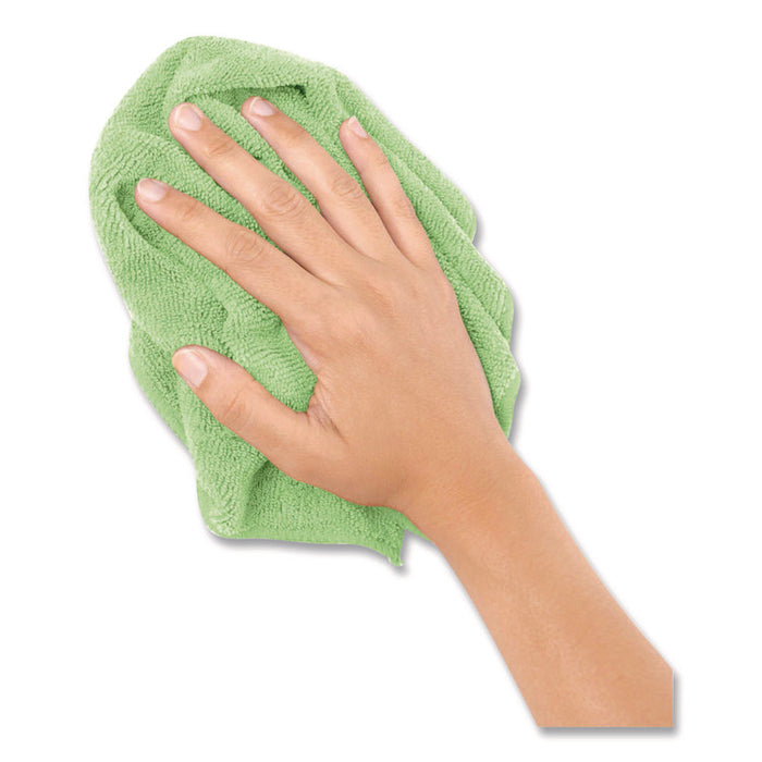 Microfiber Cloths, 12 x 12, Green, 12/Pack