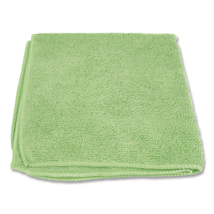 Microfiber Cloths, 12 x 12, Green, 12/Pack