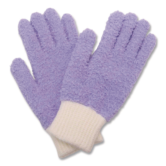 Four-Piece Dusting Set, Extendable Duster, Flexible Wand, 2 Gloves, Purple