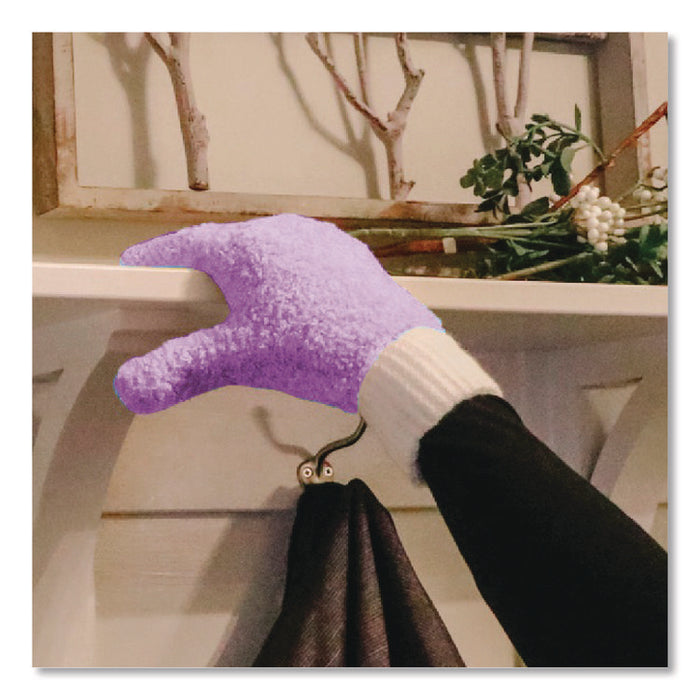 Four-Piece Dusting Set, Extendable Duster, Flexible Wand, 2 Gloves, Purple