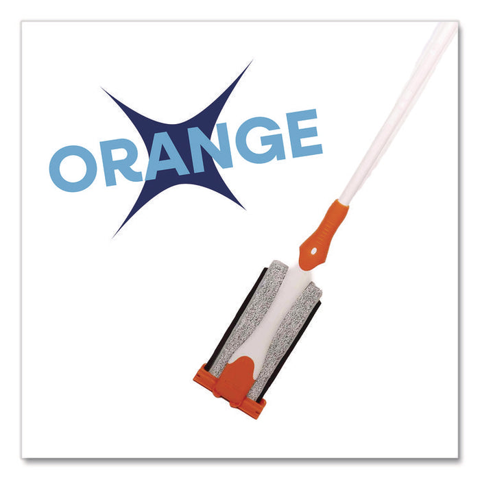 4-in-1 Squeegee Mop, 4.5 x 14.5 Orange/Gray Microfiber Heads, 53" White/Orange Polyamide/Polyester Handle