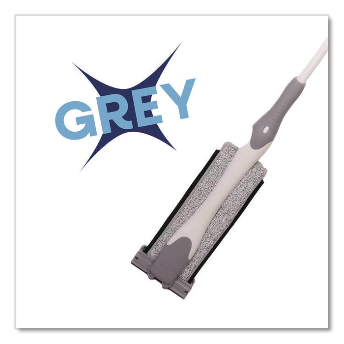 4-in-1 Squeegee Mop, 4.5 x 14.5 Orange/Gray Microfiber Heads, 53" White/Gray Polyamide/Polyester Handle