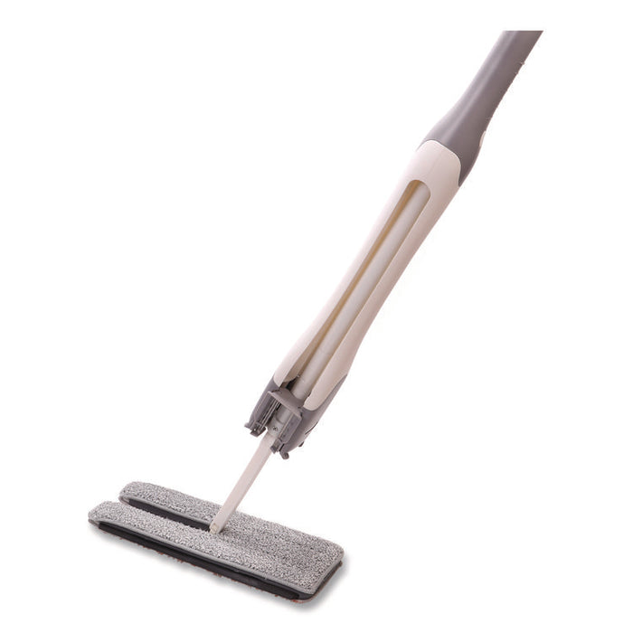 4-in-1 Squeegee Mop, 4.5 x 14.5 Orange/Gray Microfiber Heads, 53" White/Gray Polyamide/Polyester Handle