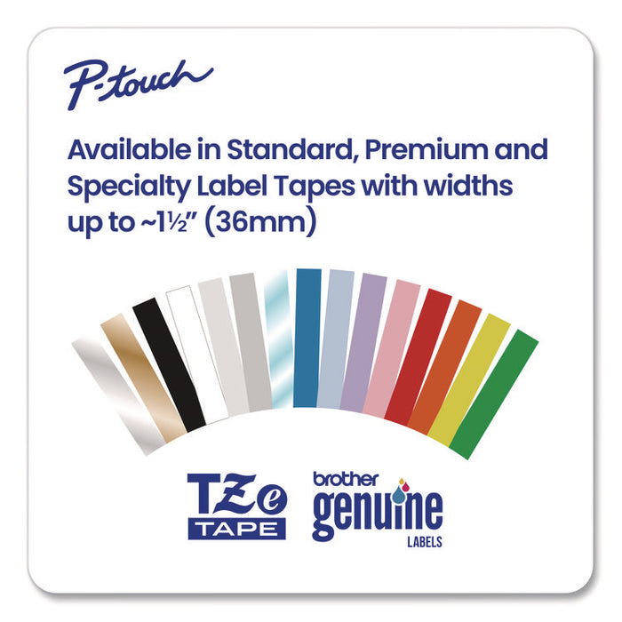 TZe Standard Adhesive Laminated Labeling Tape, 0.47" x 26.2 ft, Black on Clear