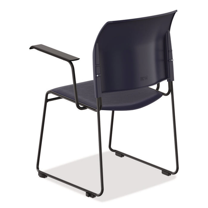 8700 Series Cafetorium Chair With Armrests, Supports Up to 500 lb, 18" Seat Ht, Blue Seat/Back, Black Base, 4/CT, 2 CT/Bundle