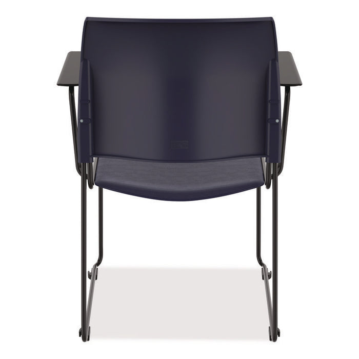 8700 Series Cafetorium Chair With Armrests, Supports Up to 500 lb, 18" Seat Ht, Blue Seat/Back, Black Base, 4/CT, 2 CT/Bundle