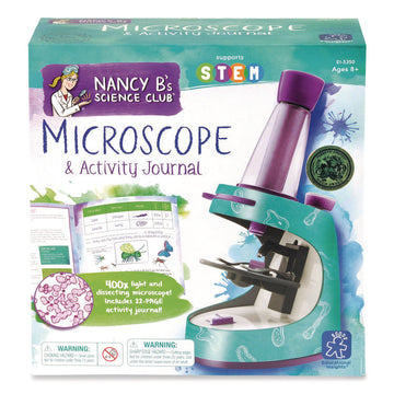 Nancy B's Science Club Microscope and Activity Journal, Ages 8 and Up, 30x to 400x Magnification, 8.7 x 9.2 x 4.3, Blue