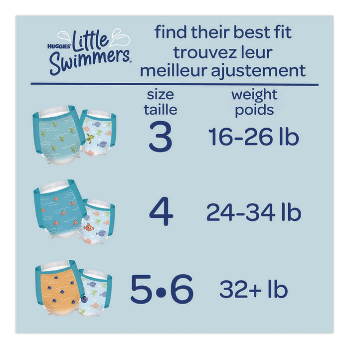 Little Swimmers, Size 4, 24 lbs to 34 lbs, 11/Pack, 8 Packs/Carton