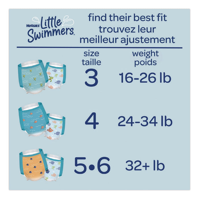 Little Swimmers, Size 5-6, 32 lbs and Up, 10/Pack, 8 Packs/Carton