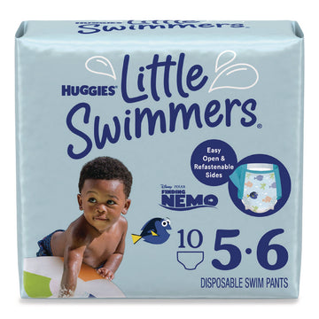 Little Swimmers, Size 5-6, 32 lbs and Up, 10/Pack, 8 Packs/Carton