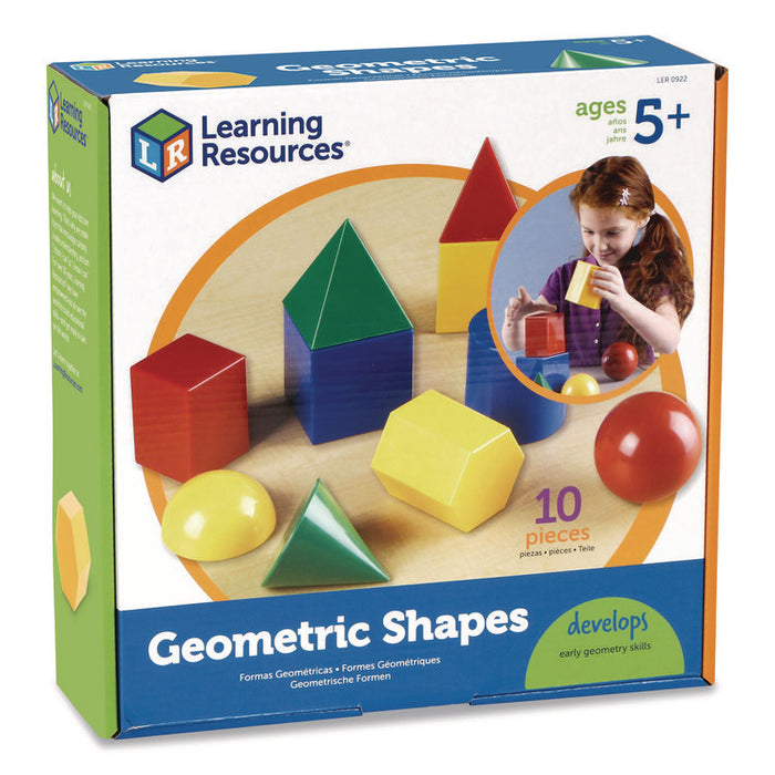 Large Geometric Shapes, Grades K to 5, 10 Pieces
