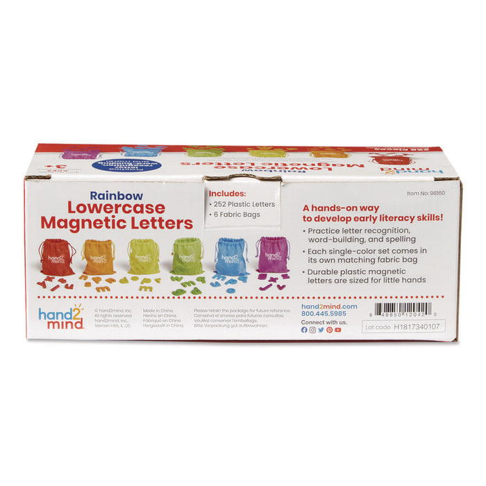 Rainbow Lowercase Magnetic Letters, 1.5" Tall, Assorted Color Characters, 6 Sets of 42 Pieces