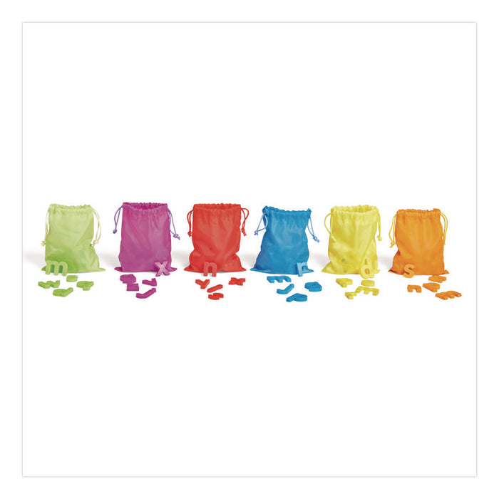Rainbow Lowercase Magnetic Letters, 1.5" Tall, Assorted Color Characters, 6 Sets of 42 Pieces