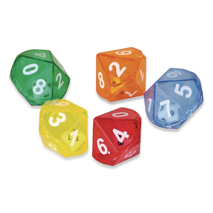 10-Sided Double-Decahedra Dice in Dice, Ages 6 to 10, 72 Dice