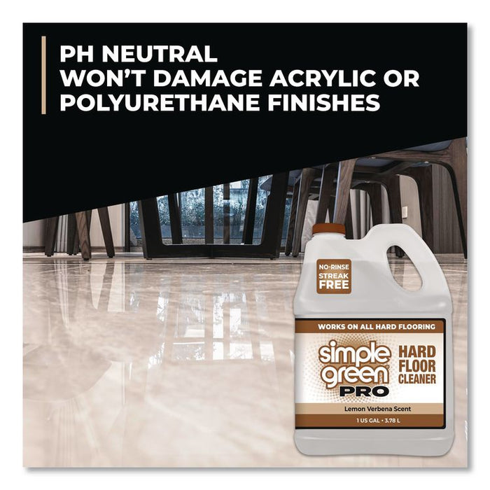 Pro Hard Floor Cleaner, Lemon Verbena Scent, 1 gal Bottle, 4/Carton