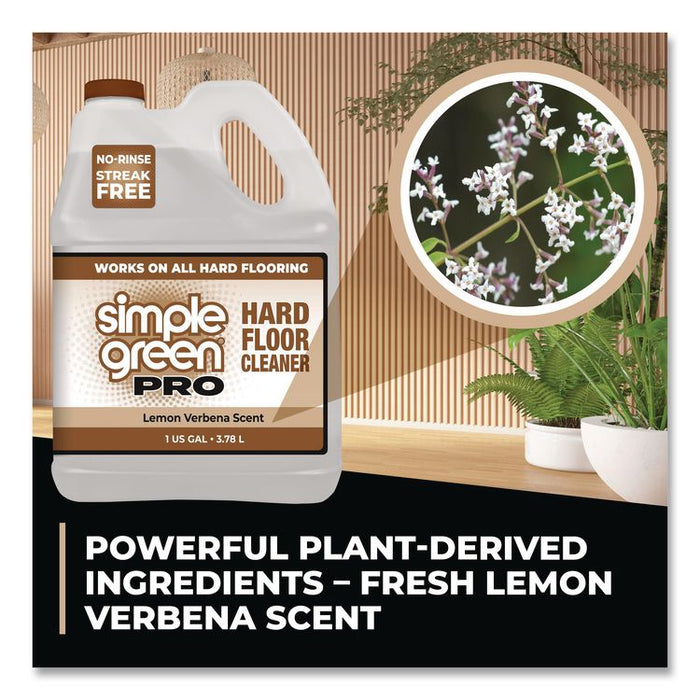 Pro Hard Floor Cleaner, Lemon Verbena Scent, 1 gal Bottle, 4/Carton