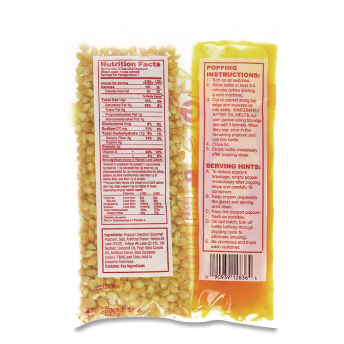Mega Pop Popcorn, Butter, 8 oz Bag, 36 Bags/Carton