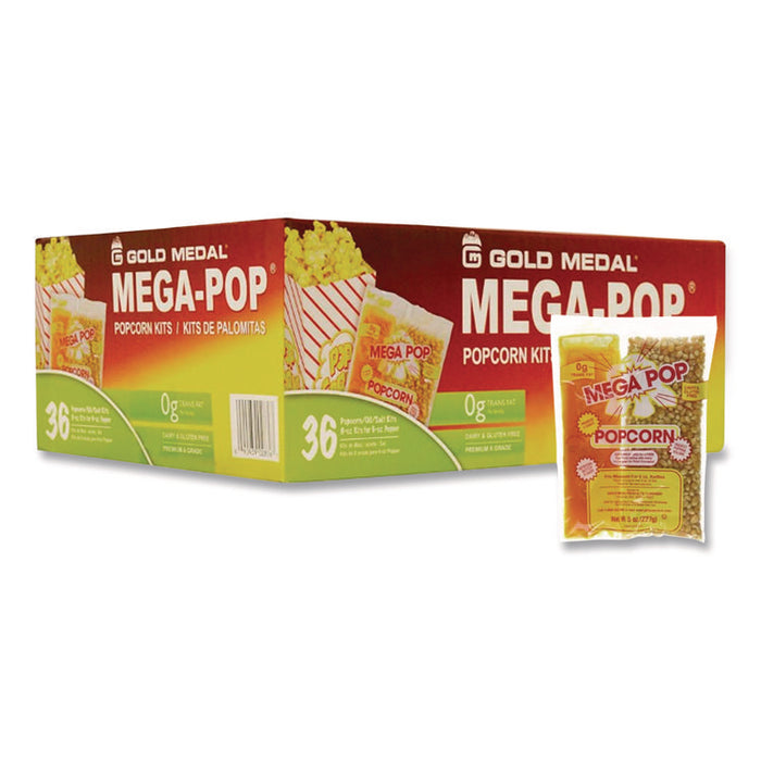 Mega Pop Popcorn, Butter, 8 oz Bag, 36 Bags/Carton