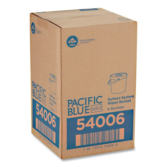 Pacific Blue Select Surface System Bucket, 7.8 x 7.8 x 7, White/Blue, 6/Carton