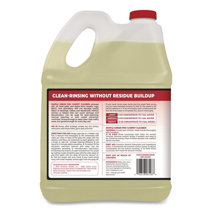 Pro Carpet Cleaner, Unscented, 1 gal Bottle, 4/Carton