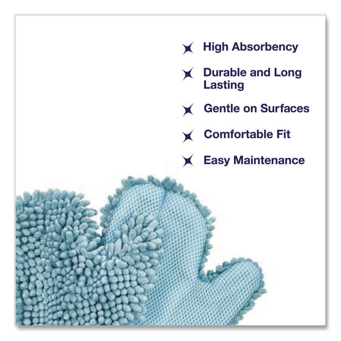 Chenille Scrubbing Mitts, Blue, 2 Mitts