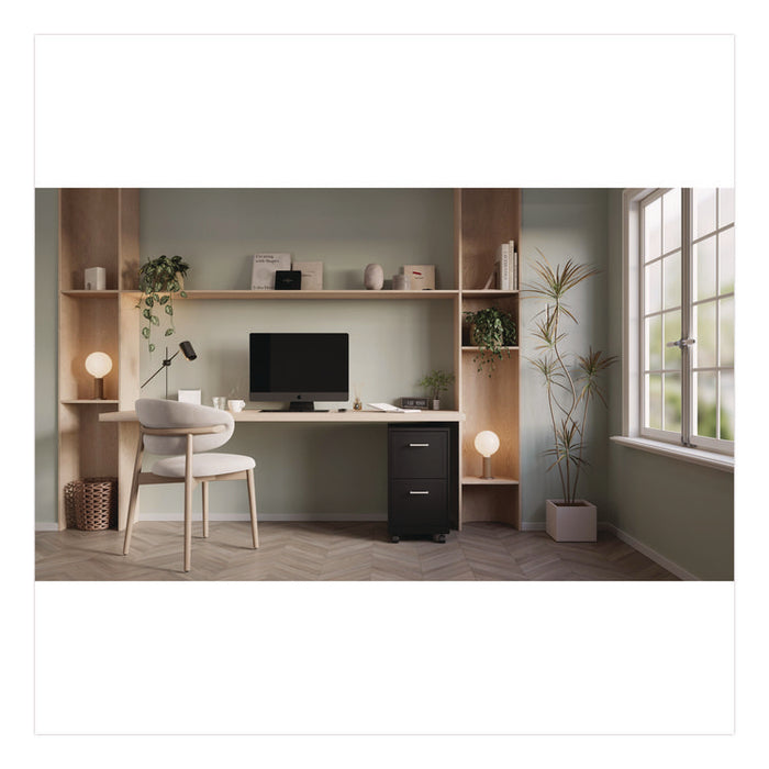 Two-Drawer Mobile Vertical File, 2 Letter-Size File Drawers, 14.25 x 18 x 26.7, Black