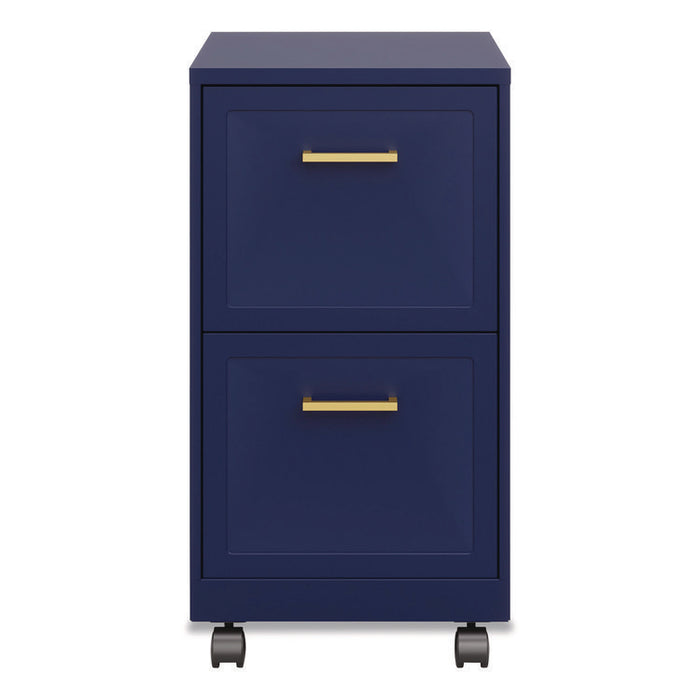 Two-Drawer Mobile Vertical File, 2 Letter-Size File Drawers, 14.25 x 18 x 26.7, Navy